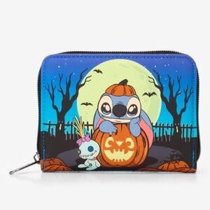 Loungefly Disney Stitch Halloween Blue and Orange Wallet NWT